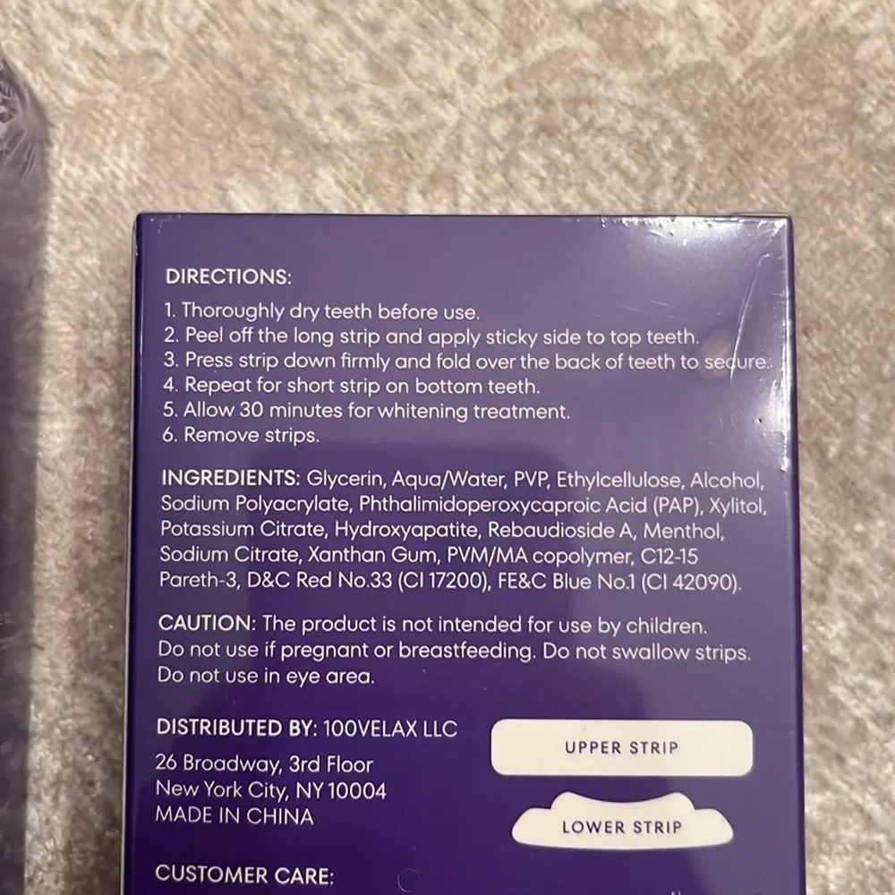 Brand New Bright White Bundle Purple Color Correcting Foam & Whitening Strips